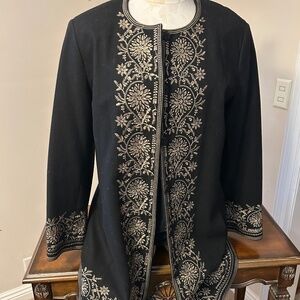 Peter Nyaro wool lined  jacket with embroidery.